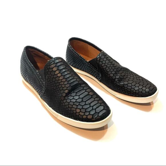 Joie Black snakeskin leather slip on loafers women’s shoes 38 - Picture 8 of 9